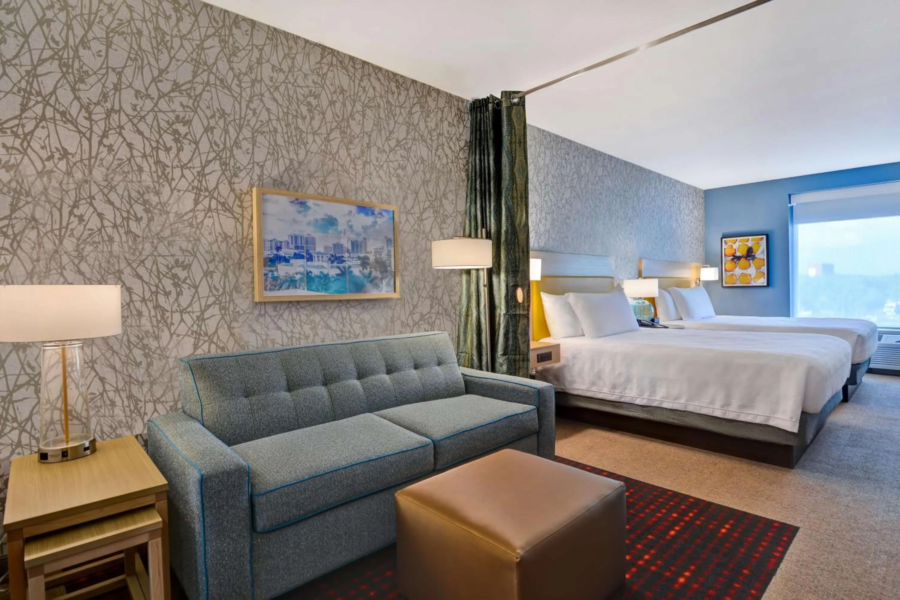 Living room, Bed in Home2 Suites by Hilton, Sarasota I-75 Bee Ridge, Fl