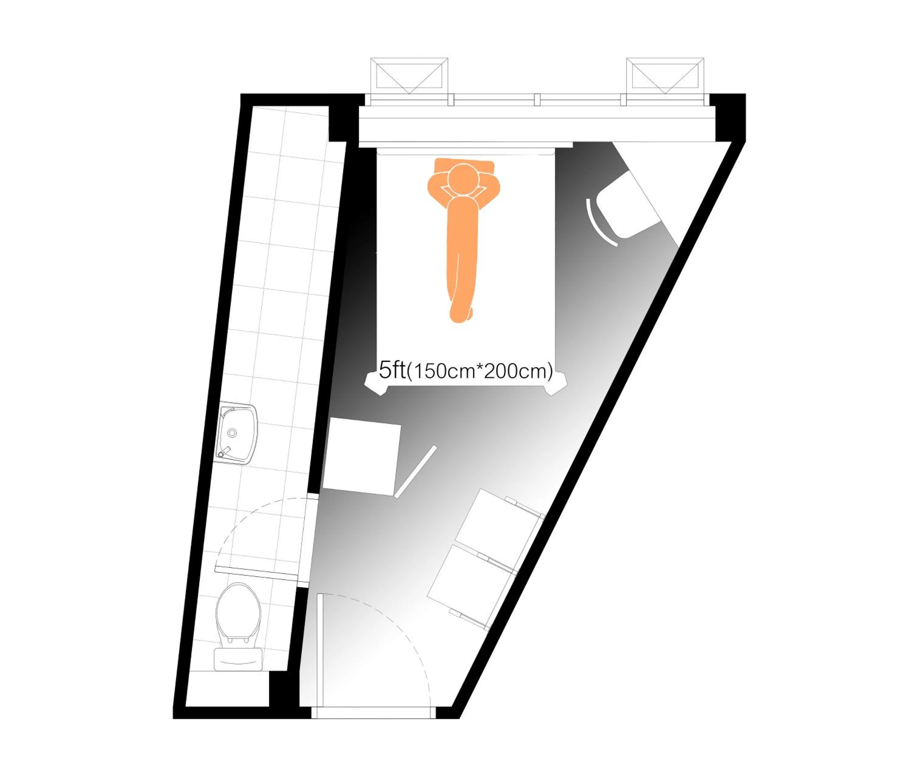 Photo of the whole room in Hotel Ordinary Bangkok