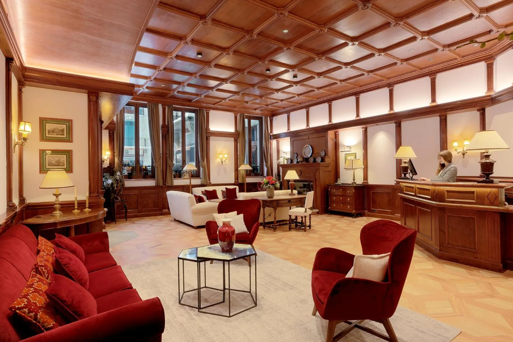 Lobby or reception in Grand Hôtel des Alpes