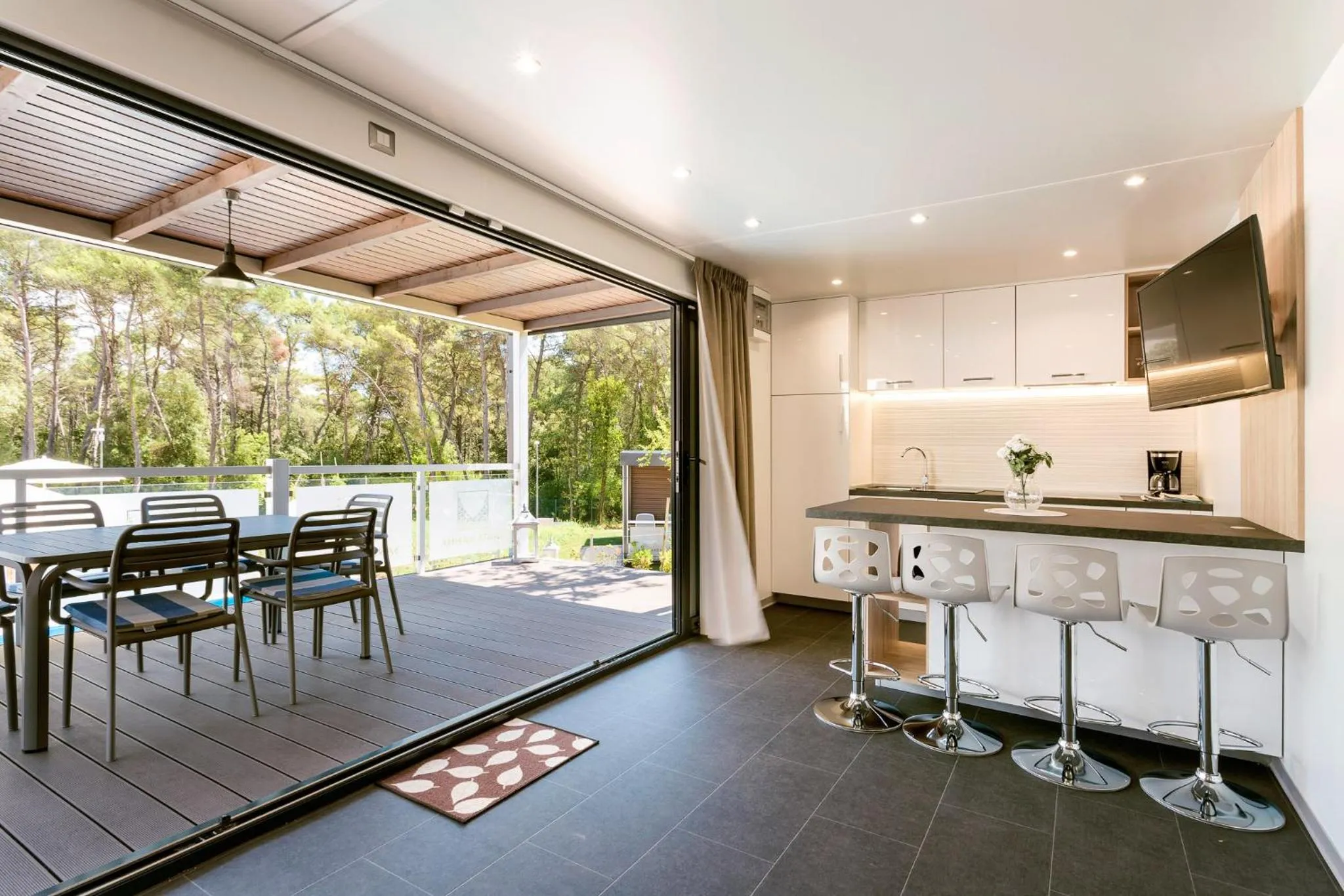 Kitchen or kitchenette in Premium Camping Homes Santa Marina, Lanterna