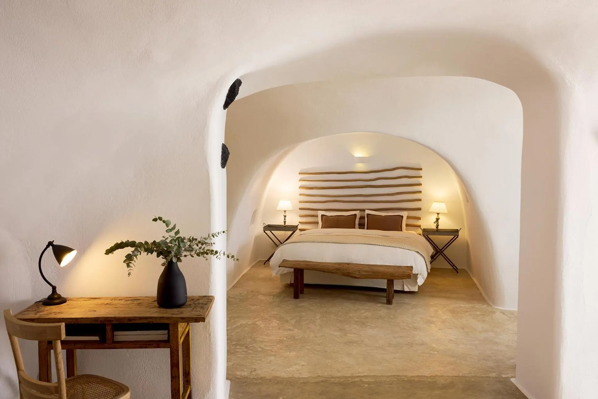 Bedroom, Bed in Iconic Santorini, a Boutique Cave Hotel by Sandglass