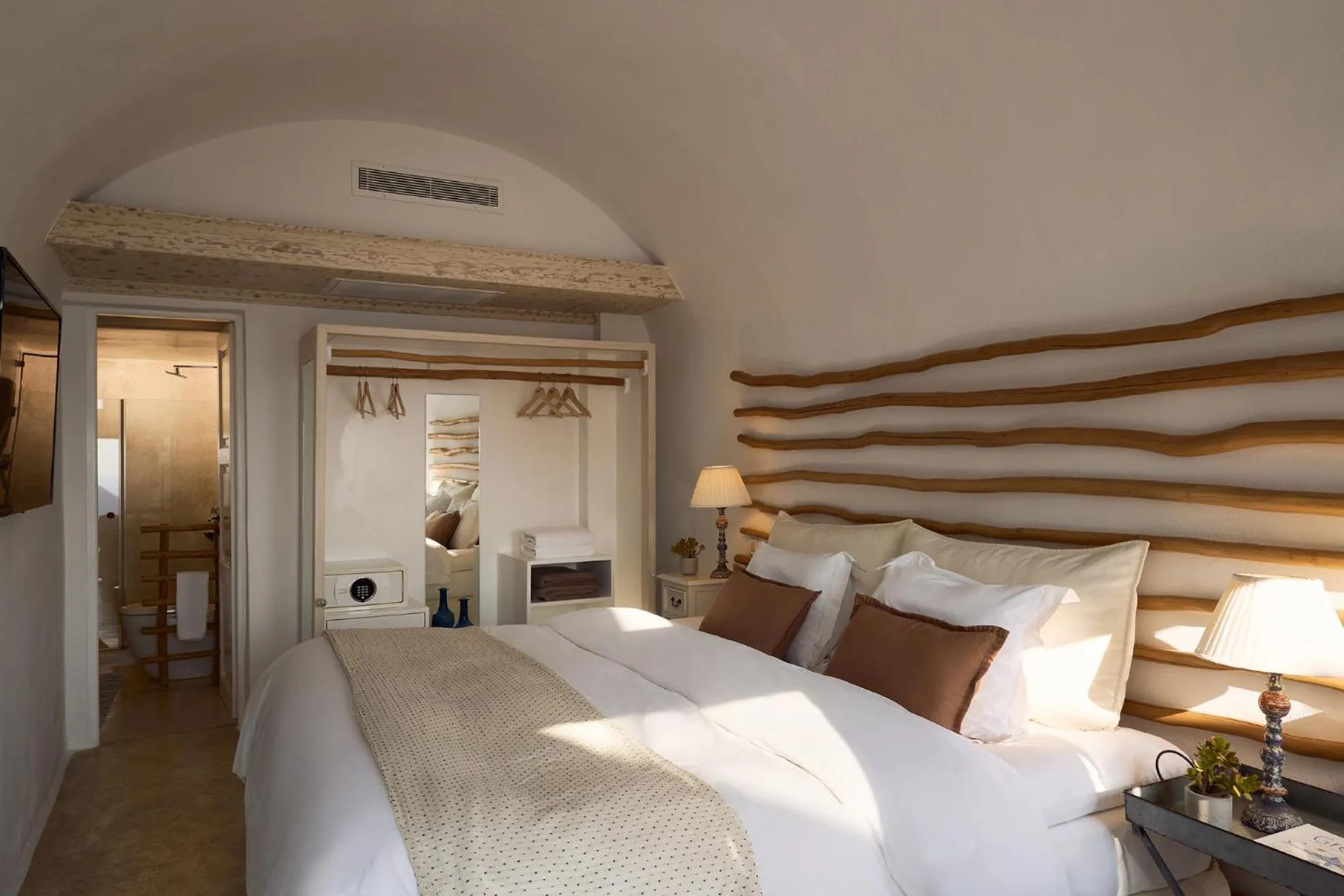 Bedroom, Bed in Iconic Santorini, a Boutique Cave Hotel by Sandglass