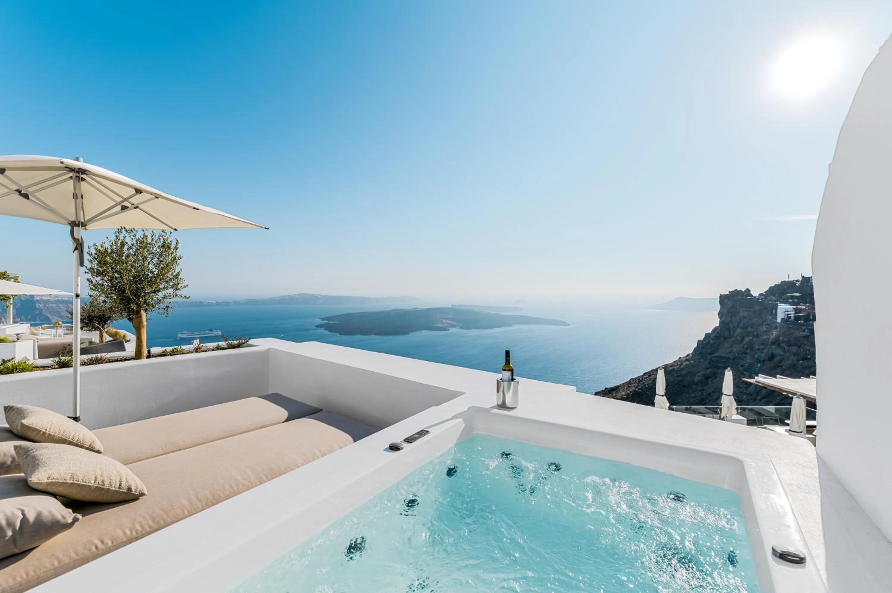 Hot Tub in Iconic Santorini, a Boutique Cave Hotel by Sandglass