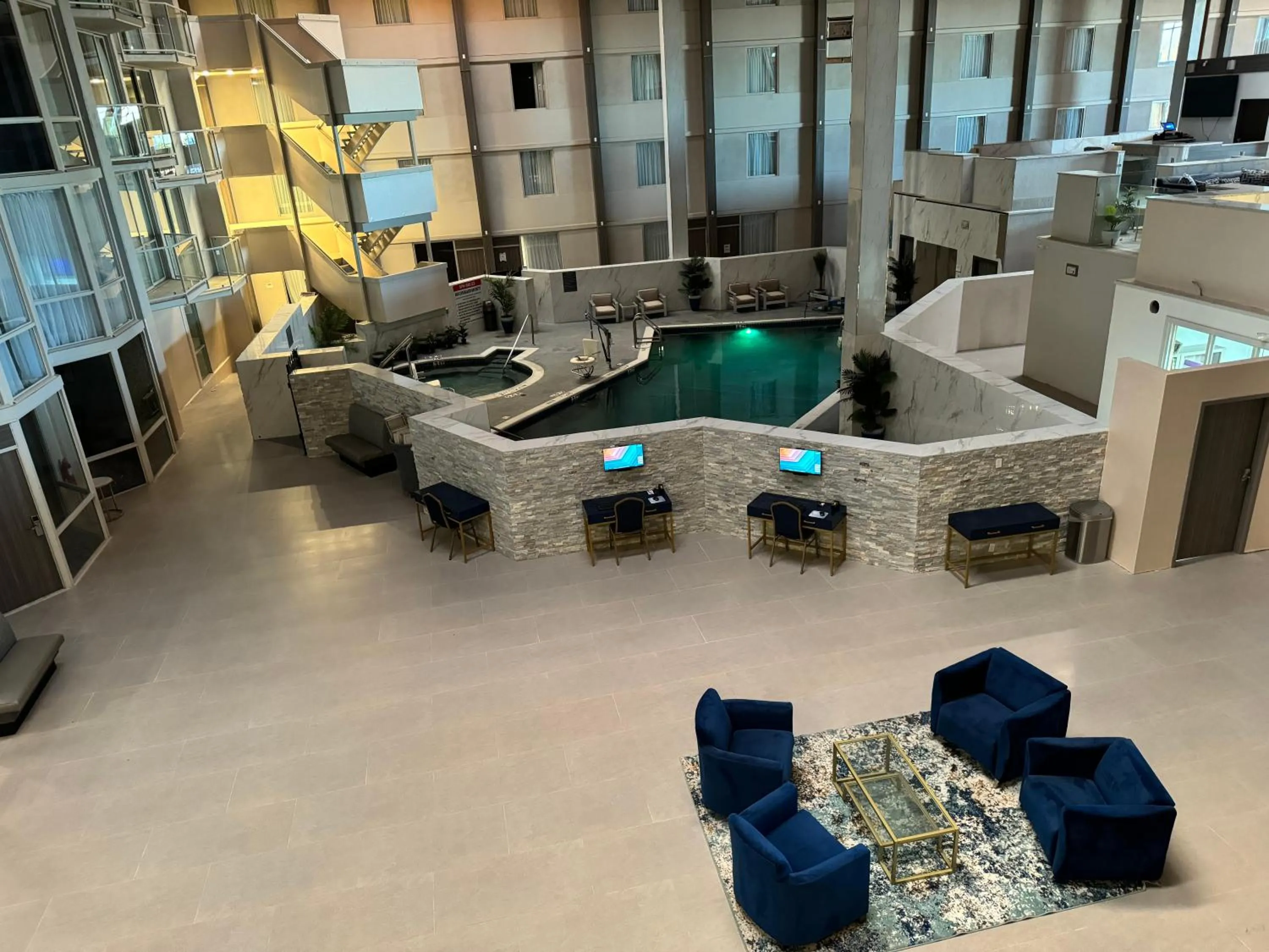 Pool view in Wyndham DFW Airport