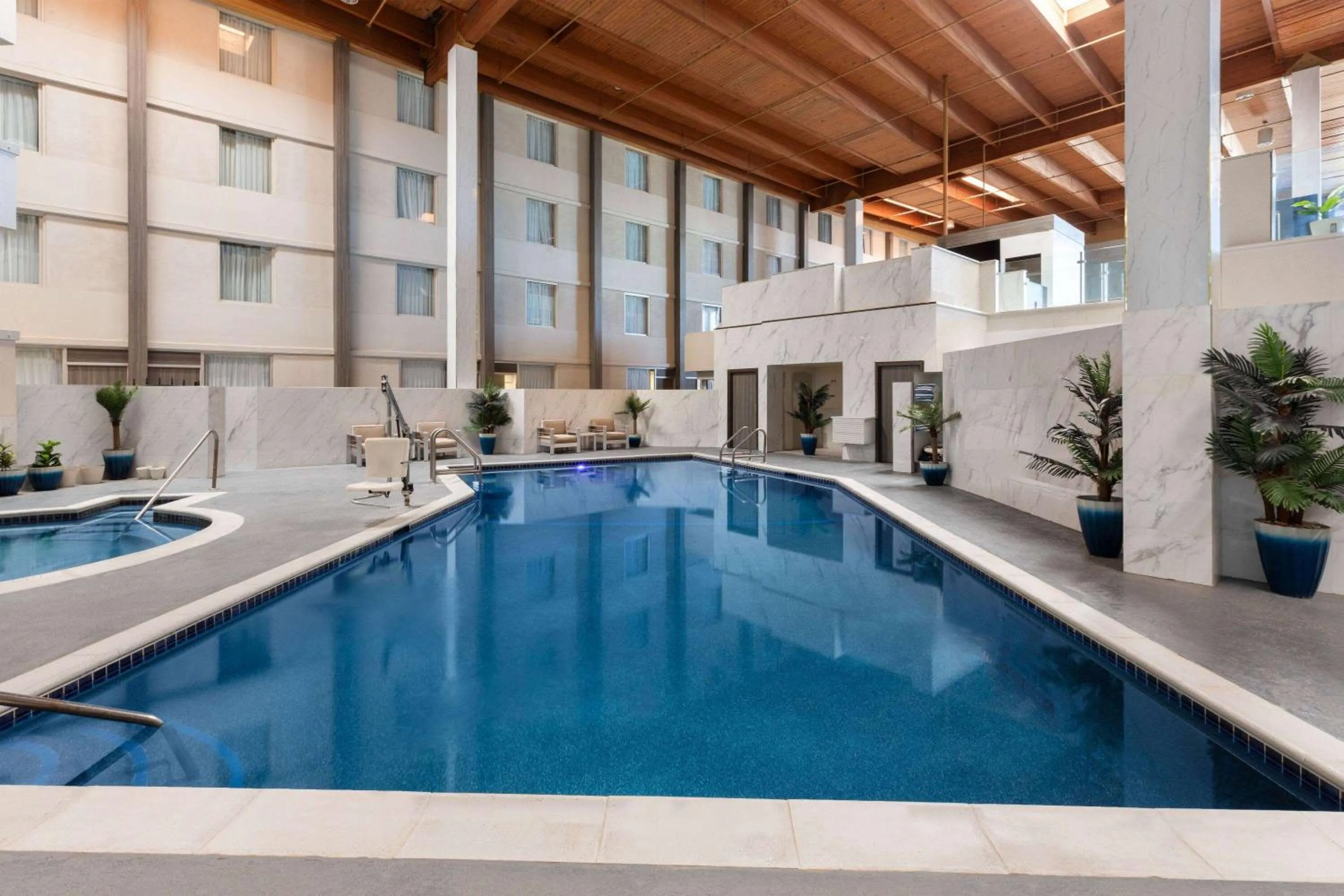 Pool view in Wyndham DFW Airport