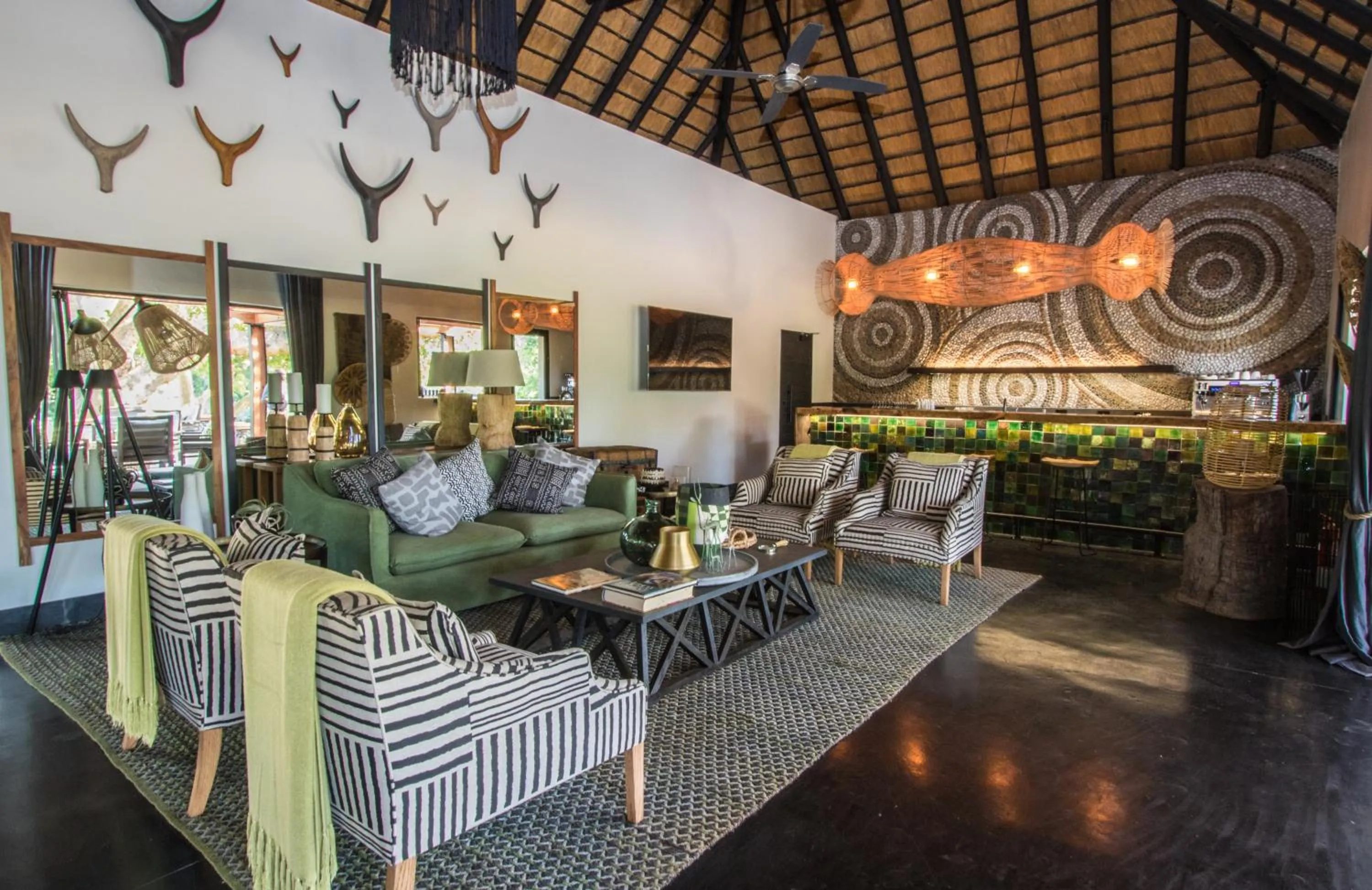 Seating area in Abelana River Lodge