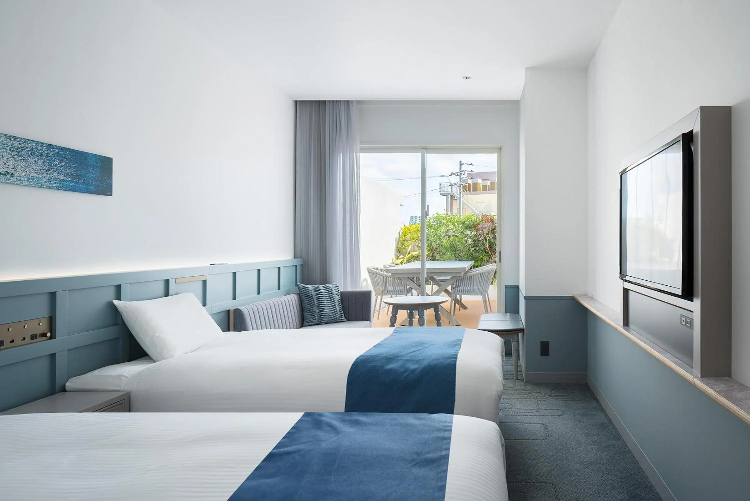 TV and multimedia, Bed in Lequ Okinawa Chatan Spa ＆ Resort