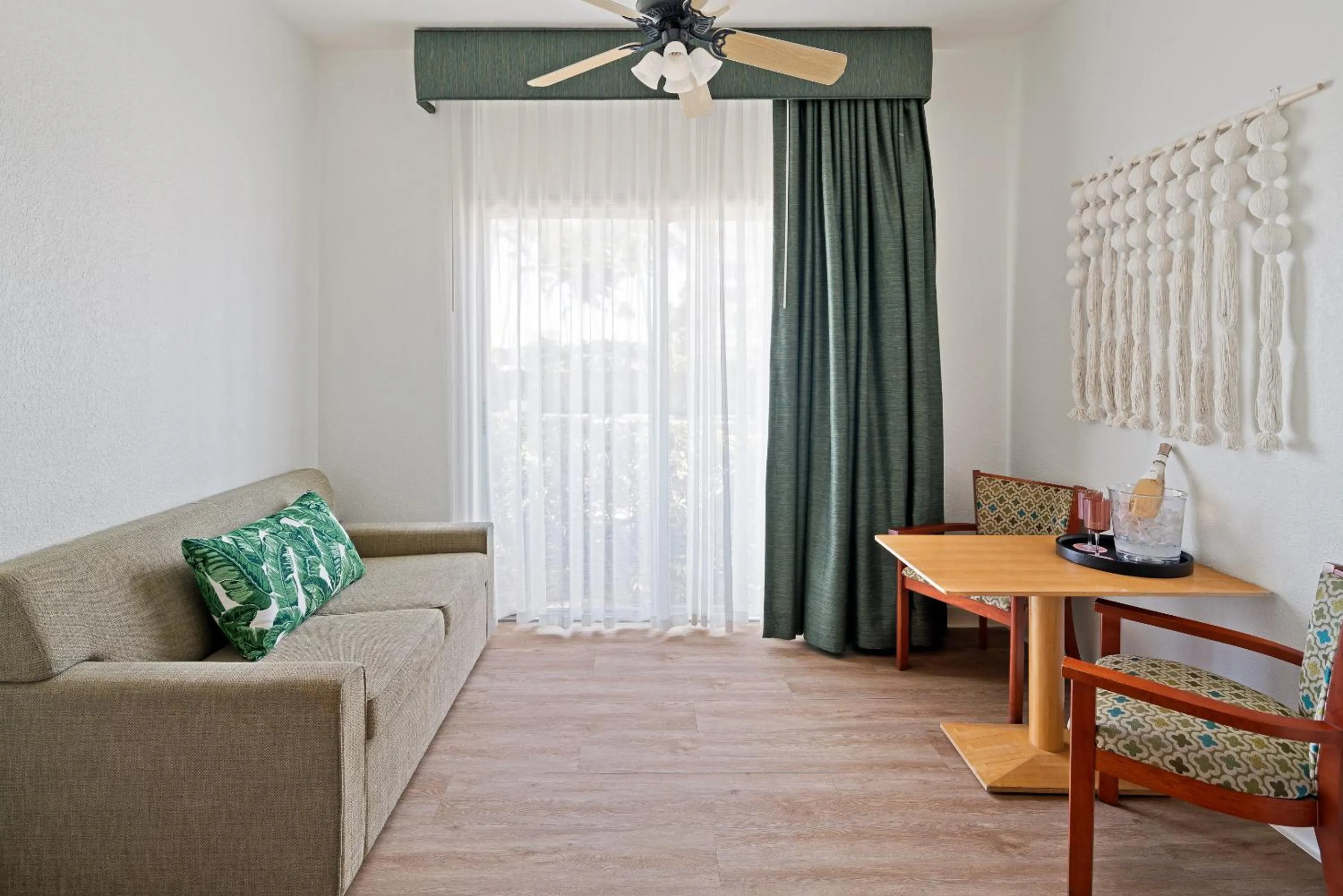 Seating area in Palm Tree Club Miami