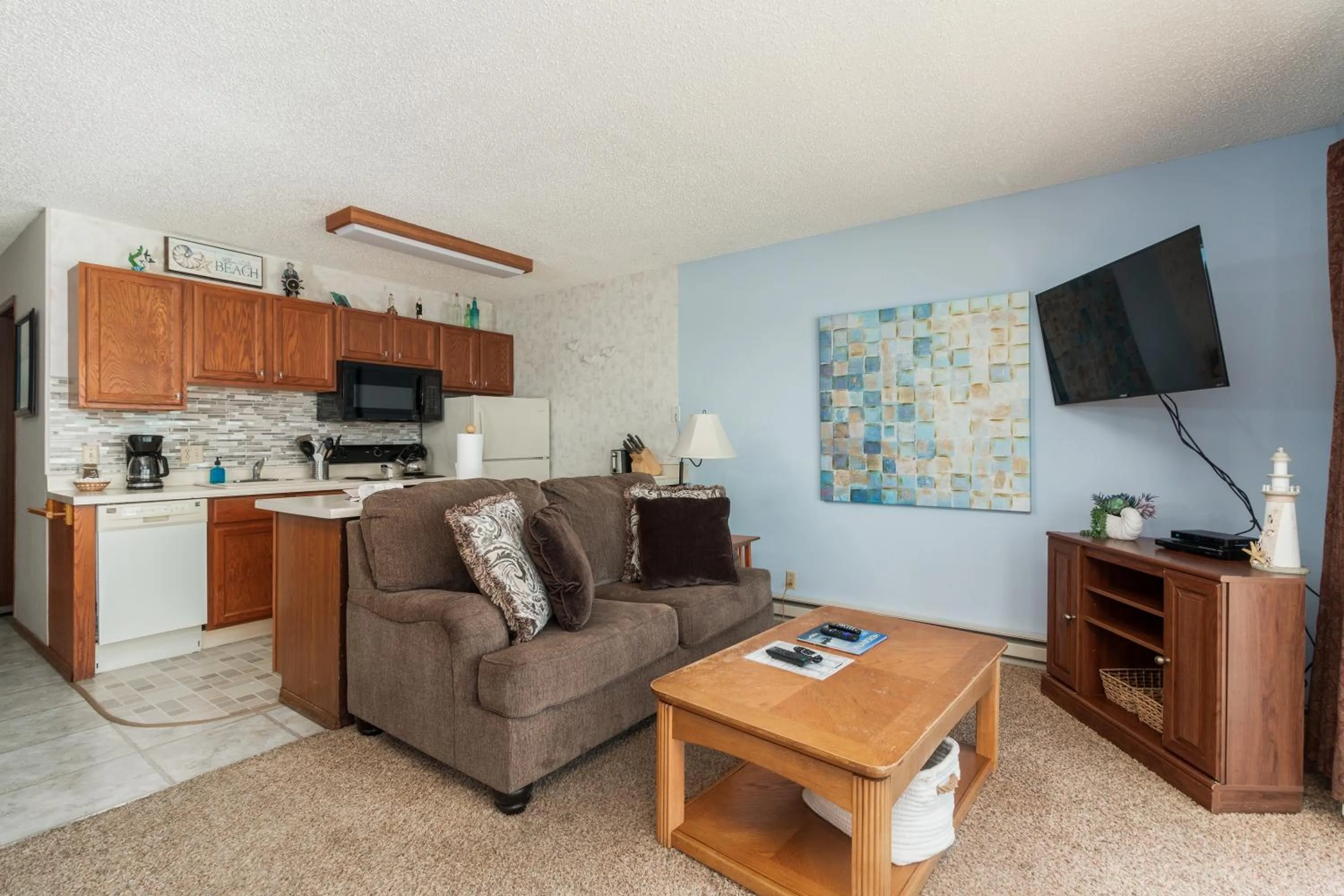 Living room in Ocean Terrace Condominiums