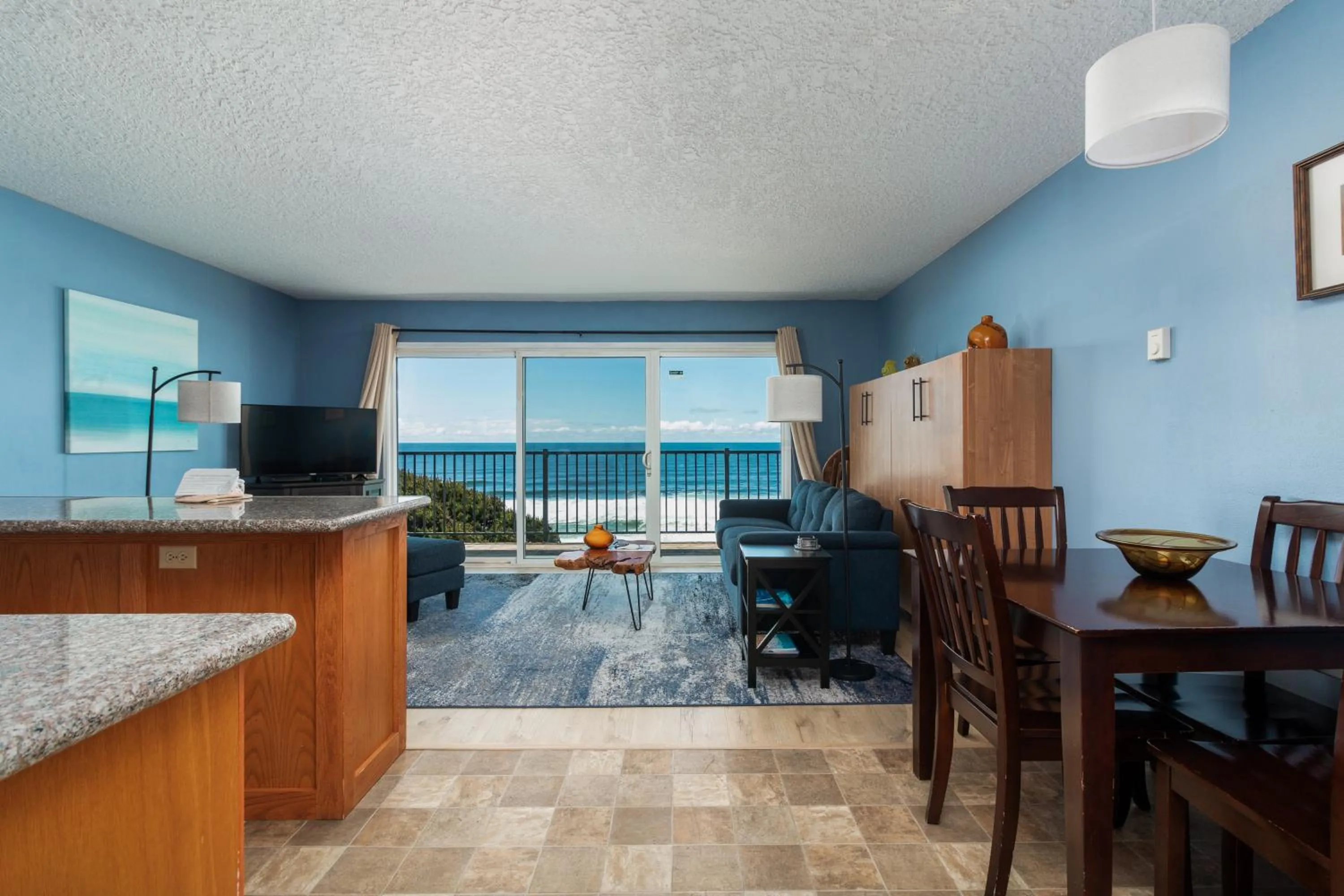 Living room in Ocean Terrace Condominiums