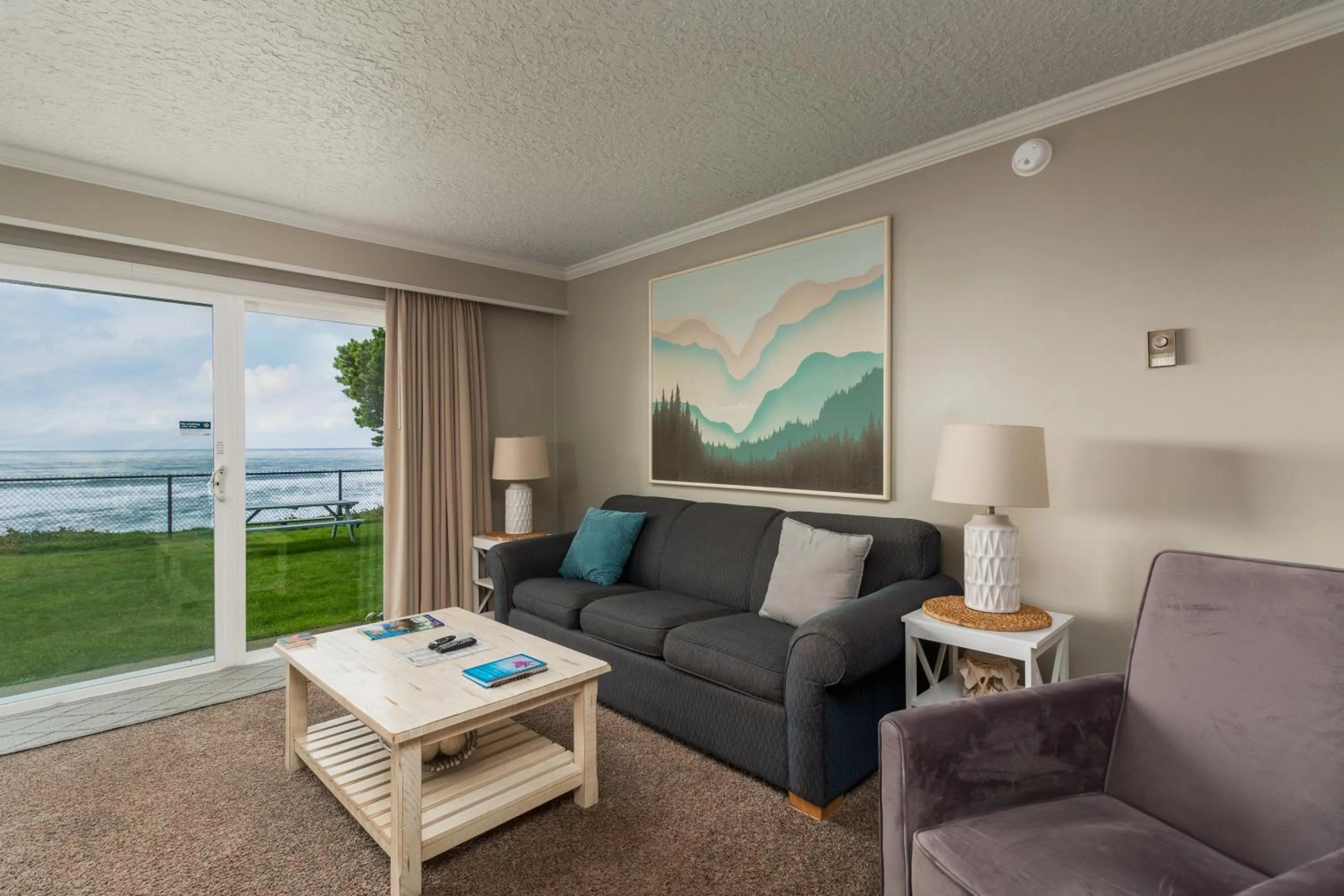 Living room in Ocean Terrace Condominiums