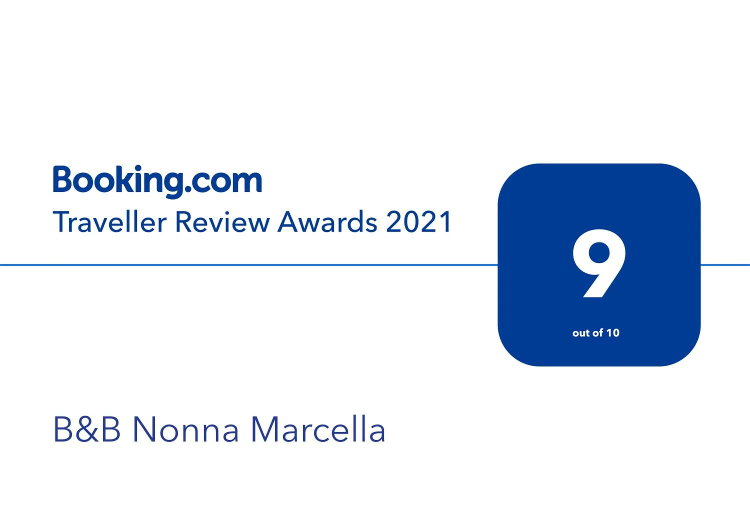 Certificate/Award in B&B Nonna Marcella