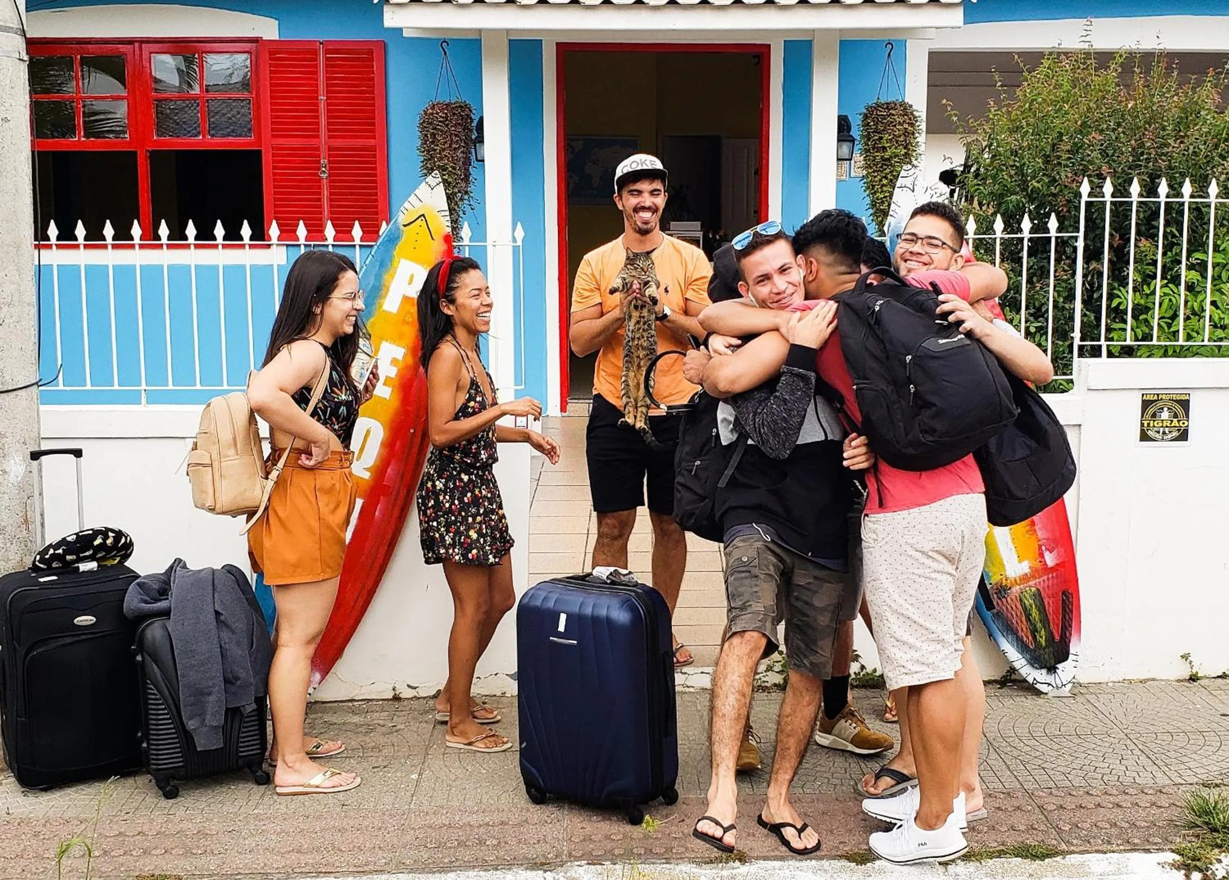 group of guests in Pequi hostel