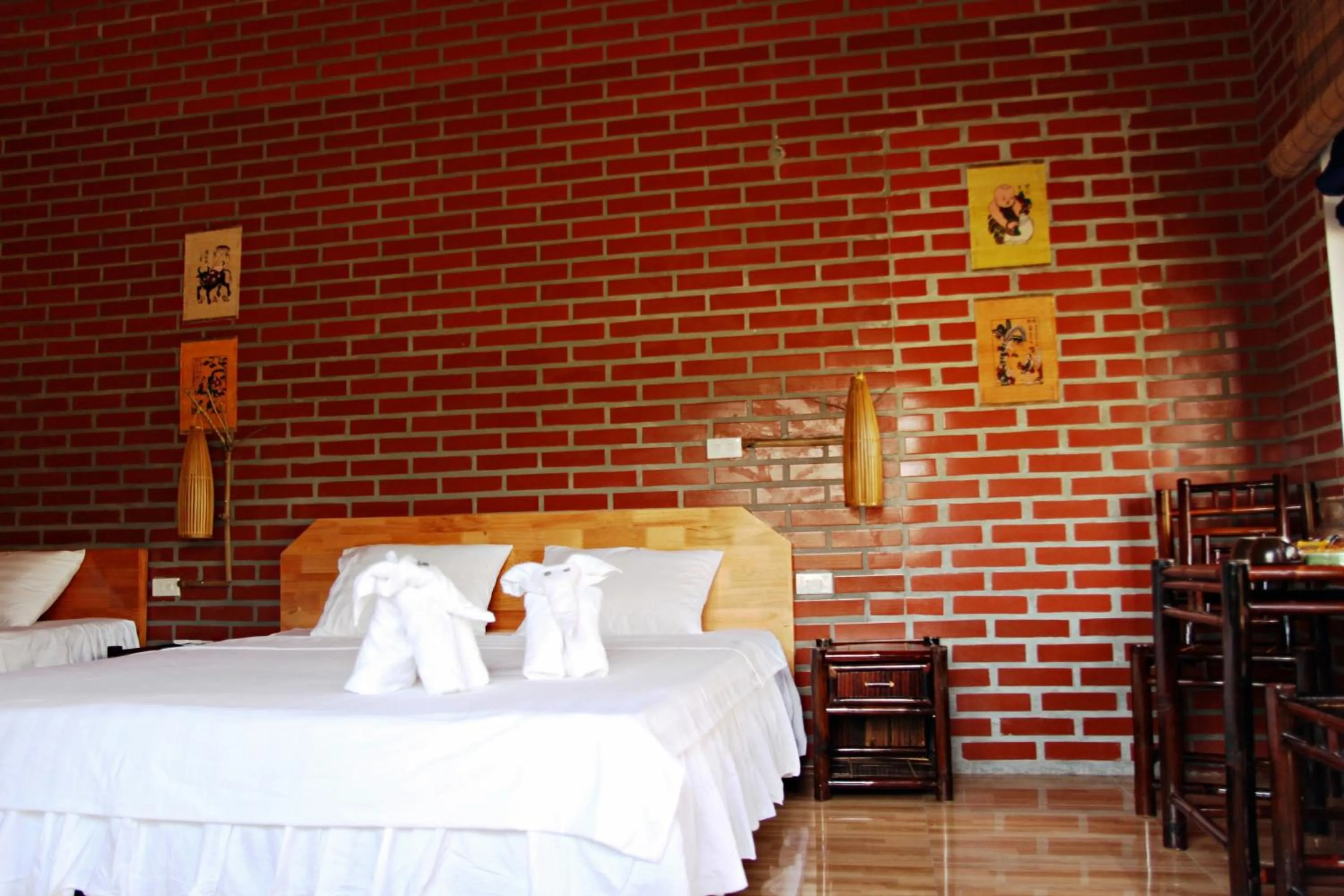 Bed in Ninh Binh Greenland Homestay