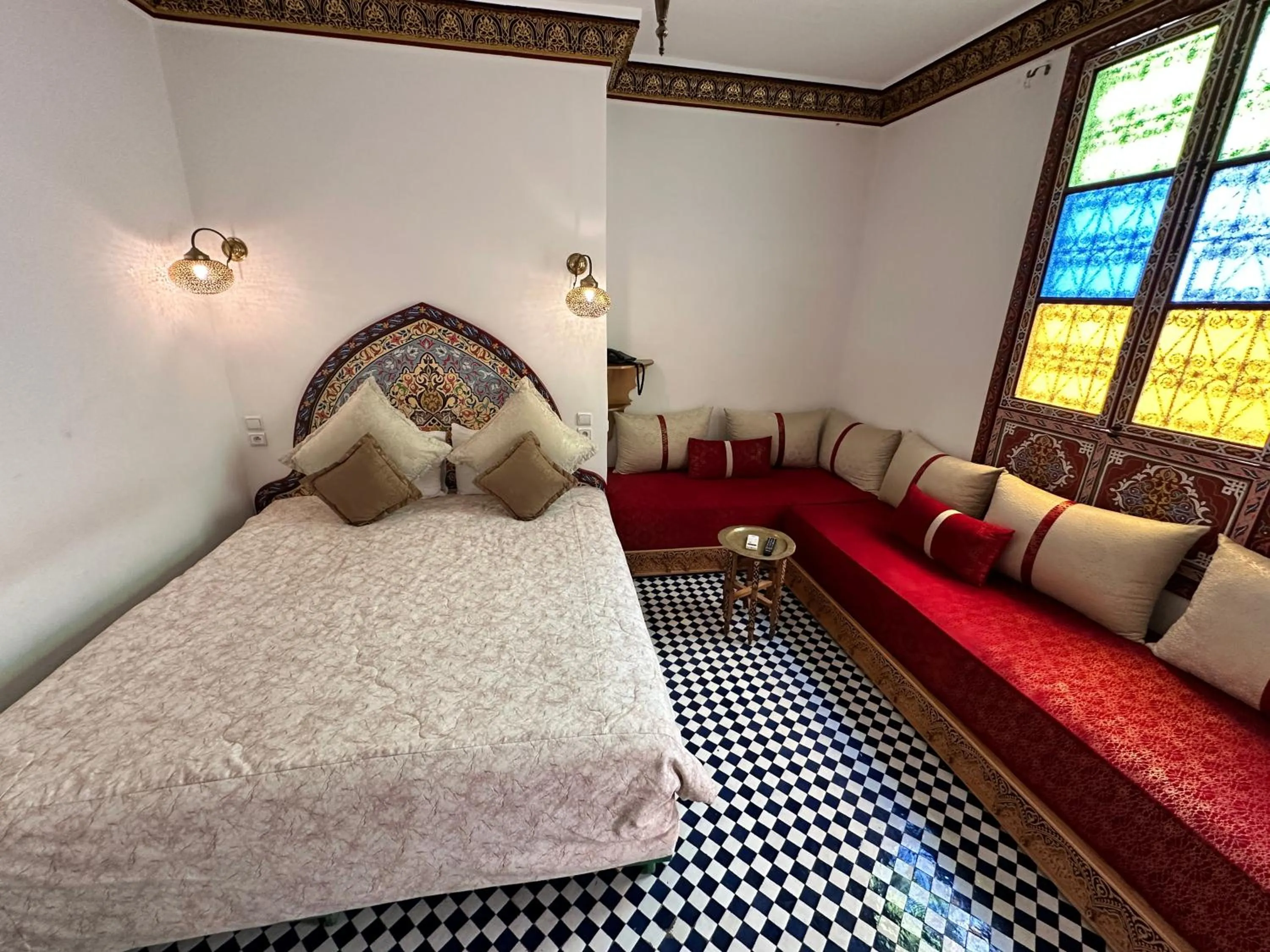 Bed in Riad Shama Fes