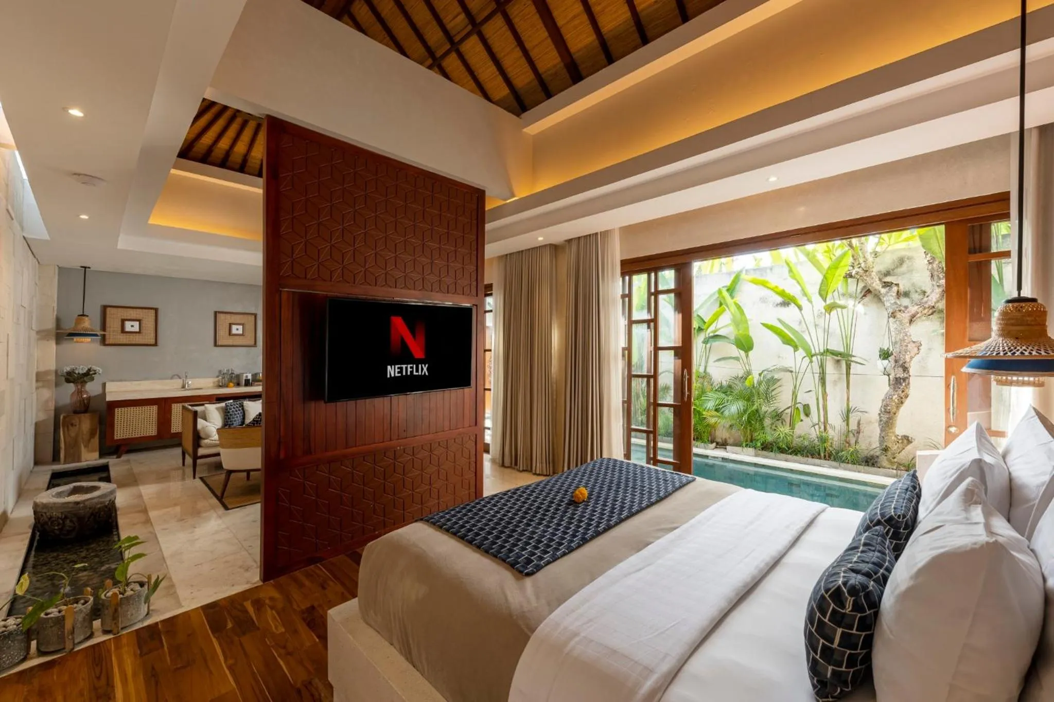 Bed in Asvara Villa Ubud by Ini Vie Hospitality