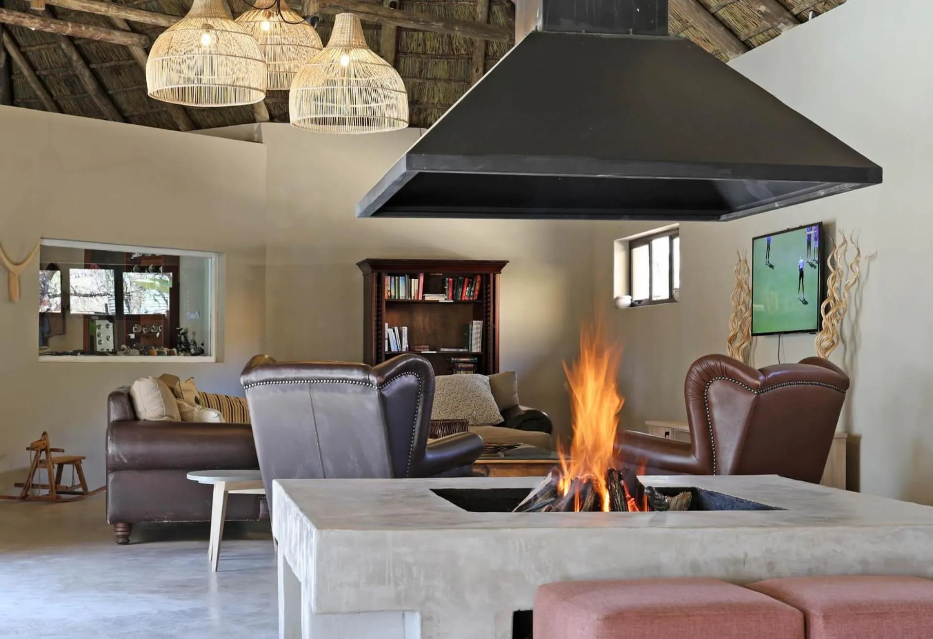 Living room in Mziki Safari Lodge