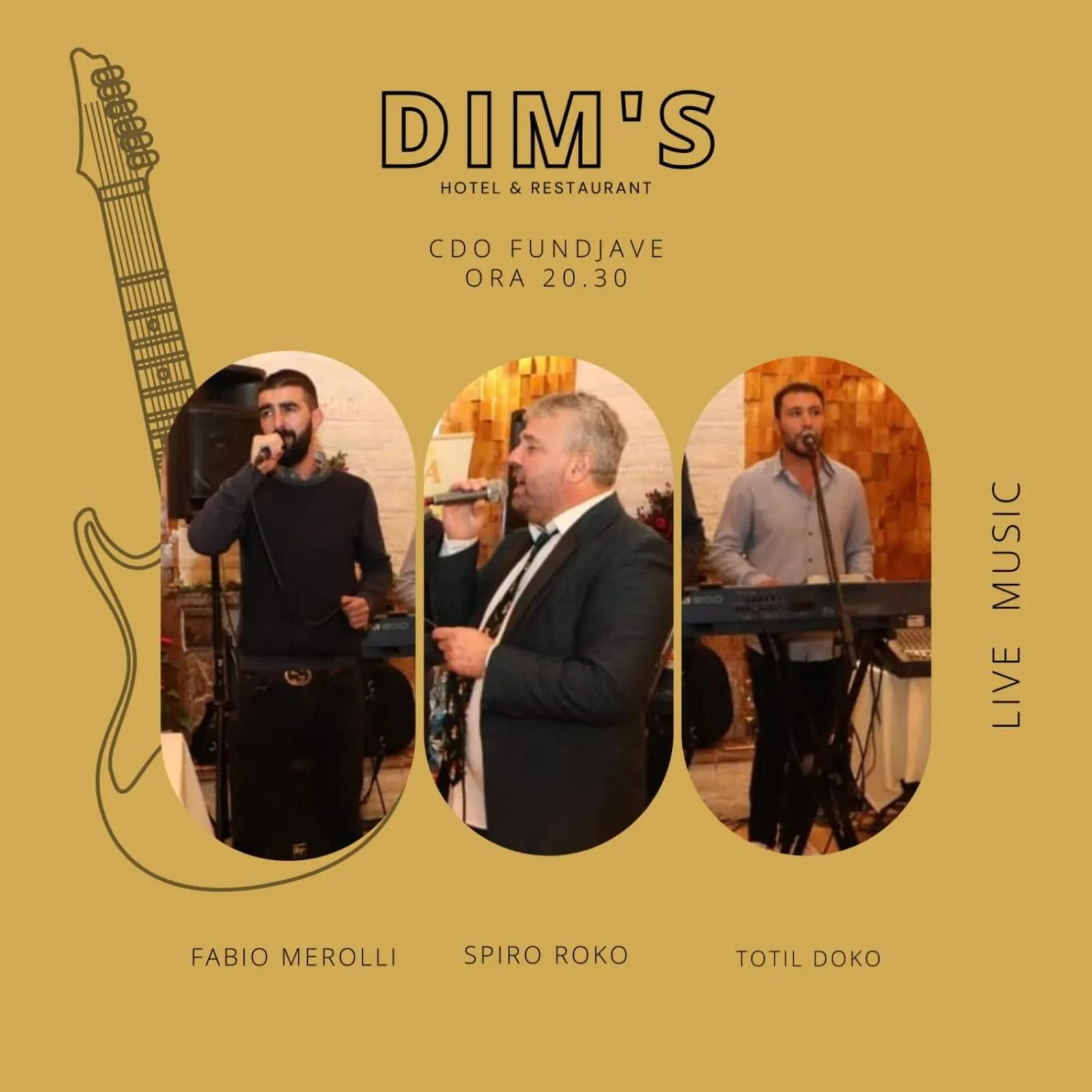 Text overlay in Dim's Hotel & Restaurant