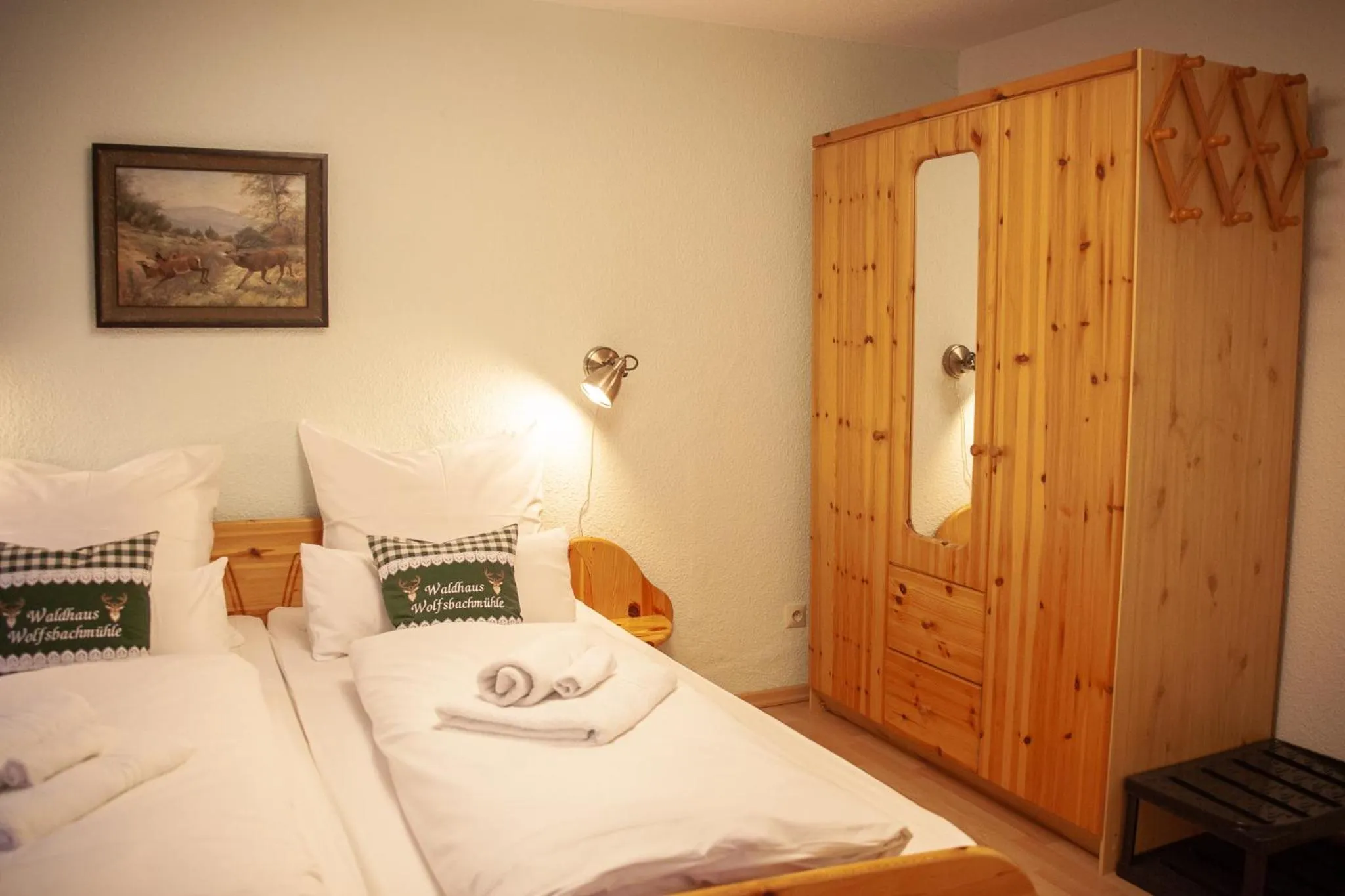 Bedroom, Bed in Waldhaus Wolfsbachmühle