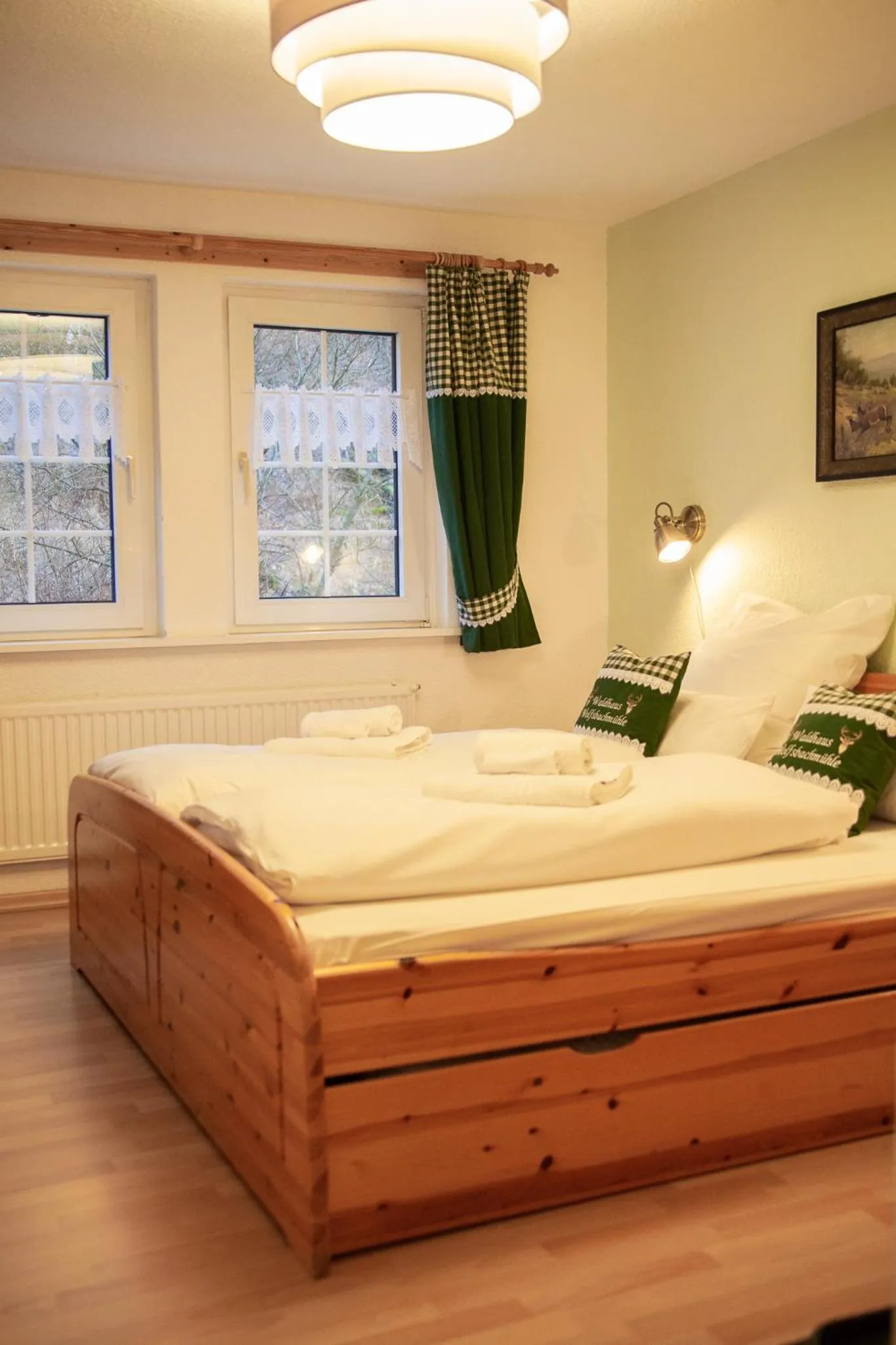 Bedroom, Bed in Waldhaus Wolfsbachmühle