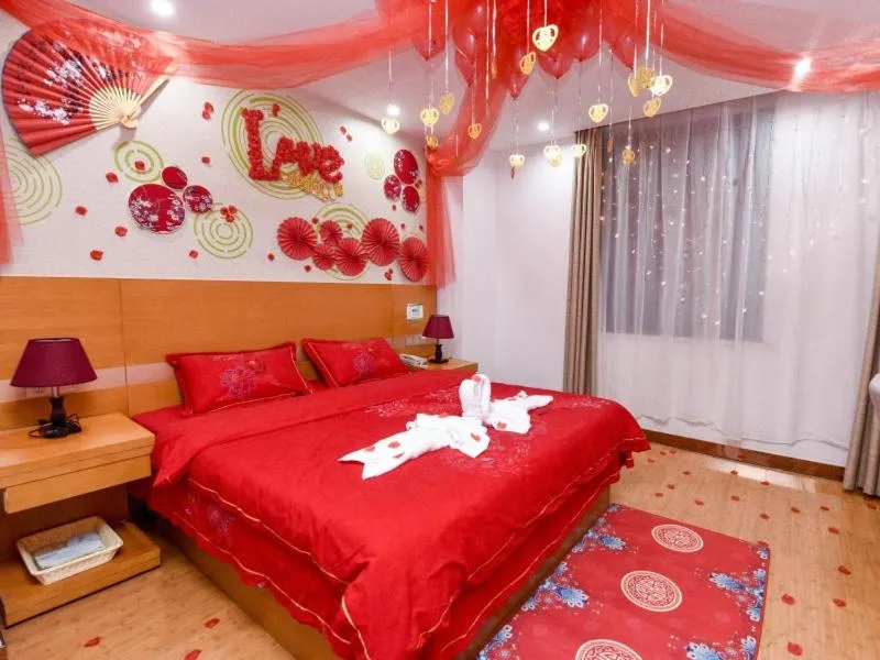 Bed in GreenTree Inn Xuchang Yucheng County Ziyun Avenue Business Hotel