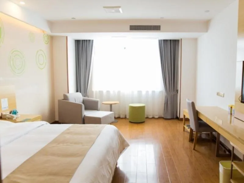Bed in Greentree Inn Bozhou Lixin District Huishang Market Business Hotel