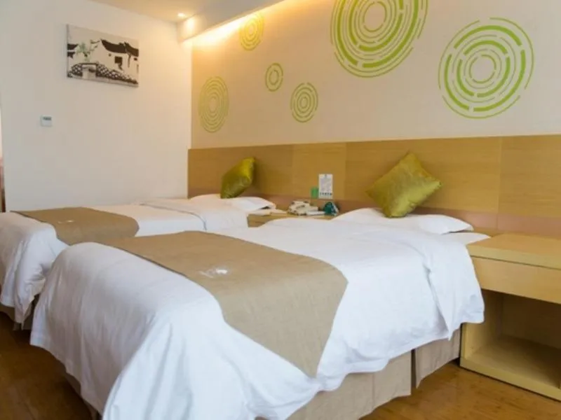 Bed in Greentree Inn Bozhou Lixin District Huishang Market Business Hotel