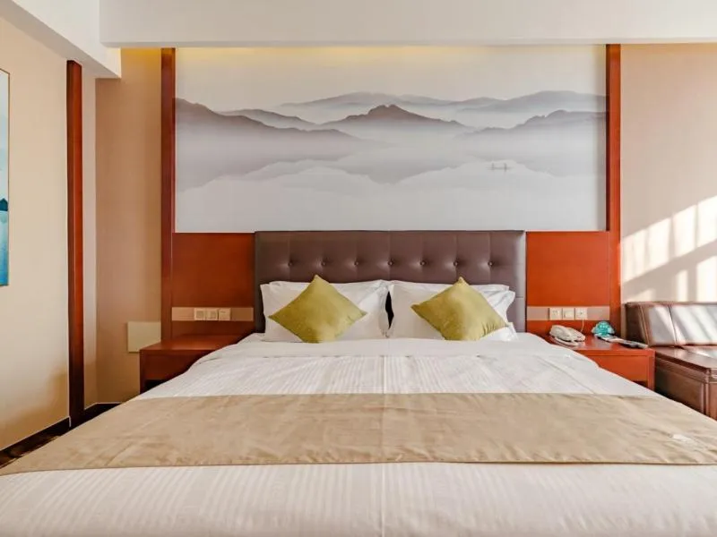 Bed in GreenTree Inn Taian High-speed Railway Station Lingshan Avenue Business Hotel