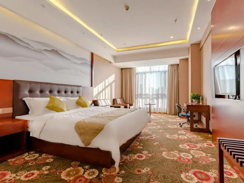 Bed in GreenTree Inn Taian High-speed Railway Station Lingshan Avenue Business Hotel