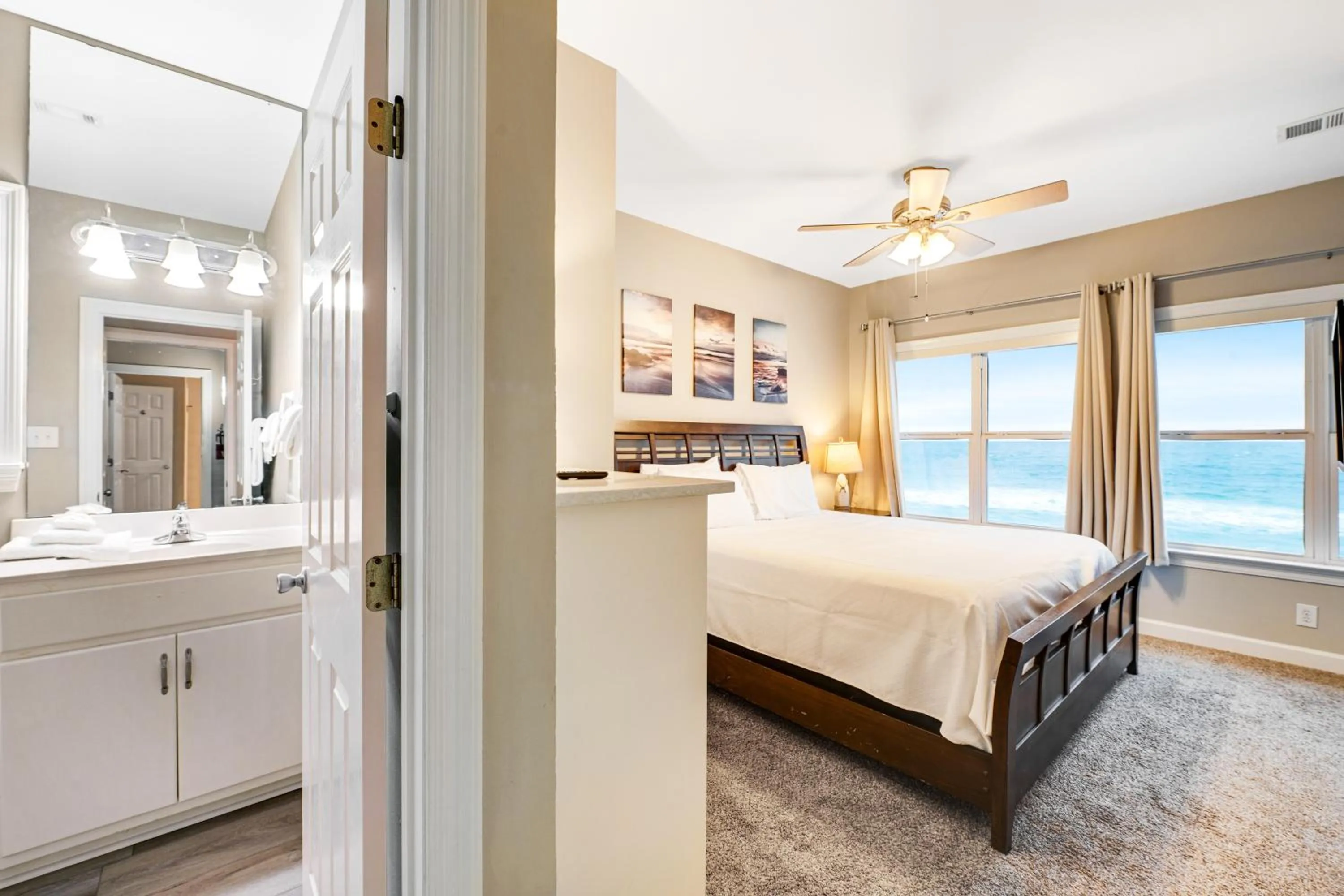 Bed in Wave Dancer by Meyer Vacation Rentals