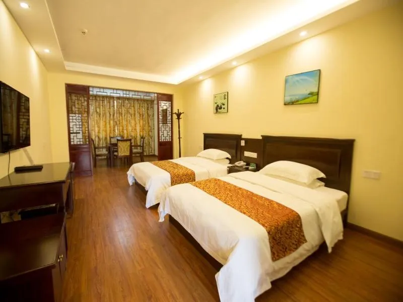 Bed in GreenTree Alliance Yancheng Sheyang County Xixin Temple Hotel