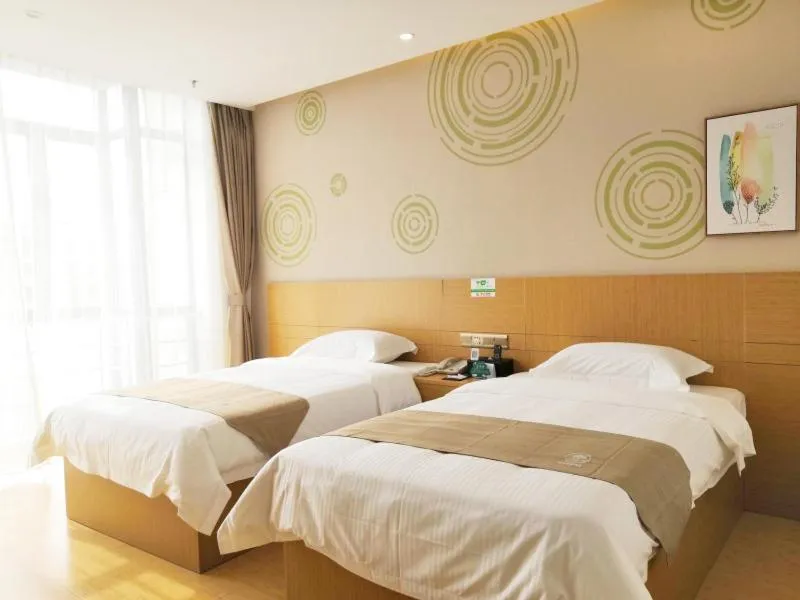 Bed in GreenTree Inn Shanghai Jinshan District Wanda Plaza Longhao Road Express Hotel