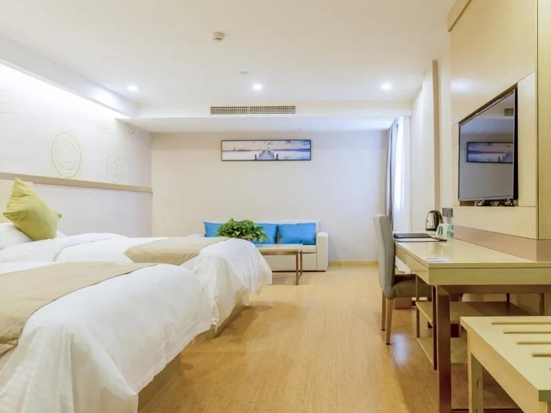 Bed in GreenTree Inn Wuxi Yixing High-speed Railway Station Dingshu Town Tongshu Road Express Hotel