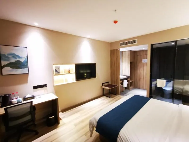 Bed in VX Wuxi Huishan District Yuqi Gonggye Yuan Zhengzhong Road Hotel