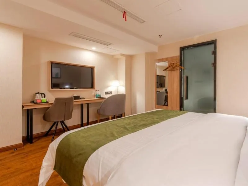 Bed in GreenTree Inn Hefei Changjiang West Road Zhenxing Road Subway Station Jiaqiao Yueshan International Business Hotel
