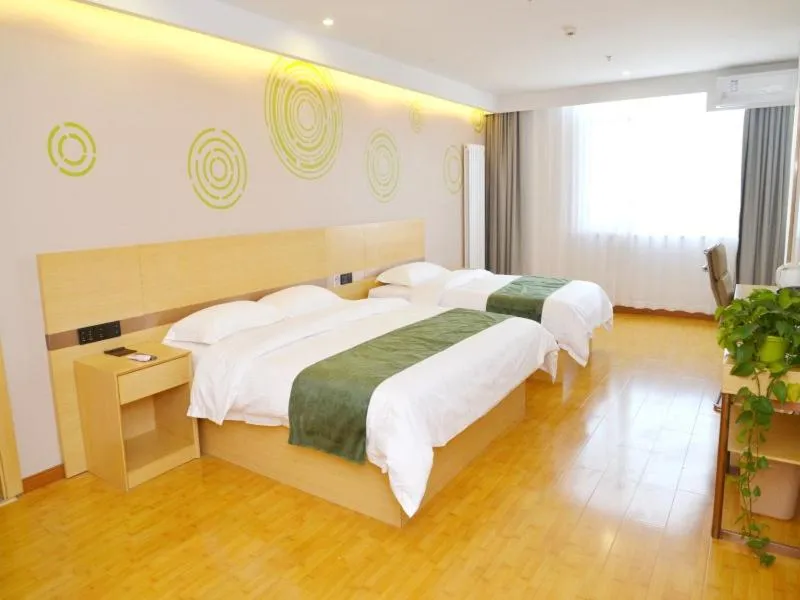 Bed in GreenTree Inn Beijing Yanqing District Badaling Changcheng Kangzhuang Smart Choice Hotel