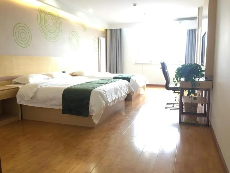 Bed in GreenTree Inn Beijing Yanqing District Badaling Changcheng Kangzhuang Smart Choice Hotel