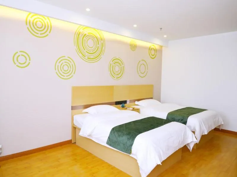 Bed in GreenTree Inn Beijing Yanqing District Badaling Changcheng Kangzhuang Smart Choice Hotel