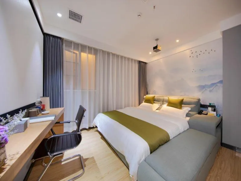 Bed in GreenTree Inn Kunming Nanping Pedestrian Street Hotel