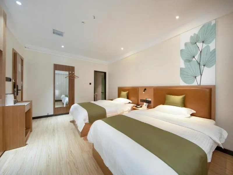 Bed in GreenTree Inn Kunming Nanping Pedestrian Street Hotel