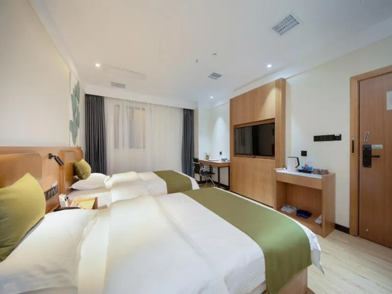 Bed in GreenTree Inn Kunming Nanping Pedestrian Street Hotel