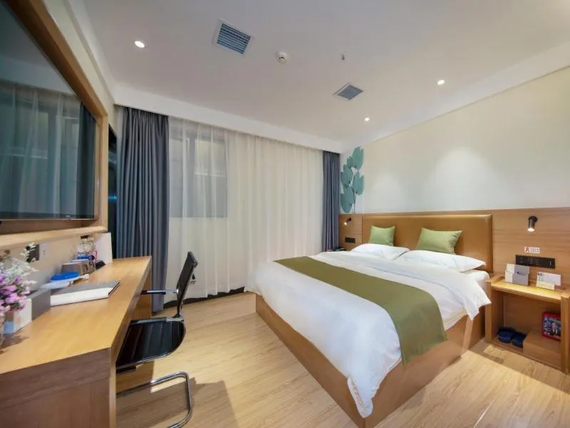 Bed in GreenTree Inn Kunming Nanping Pedestrian Street Hotel