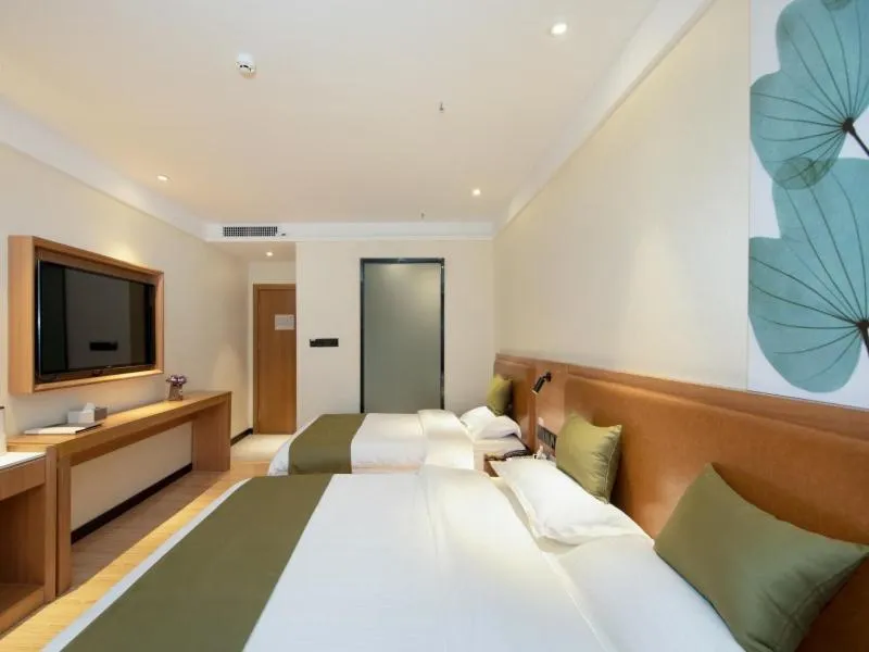 Bed in GreenTree Inn Kunming Nanping Pedestrian Street Hotel