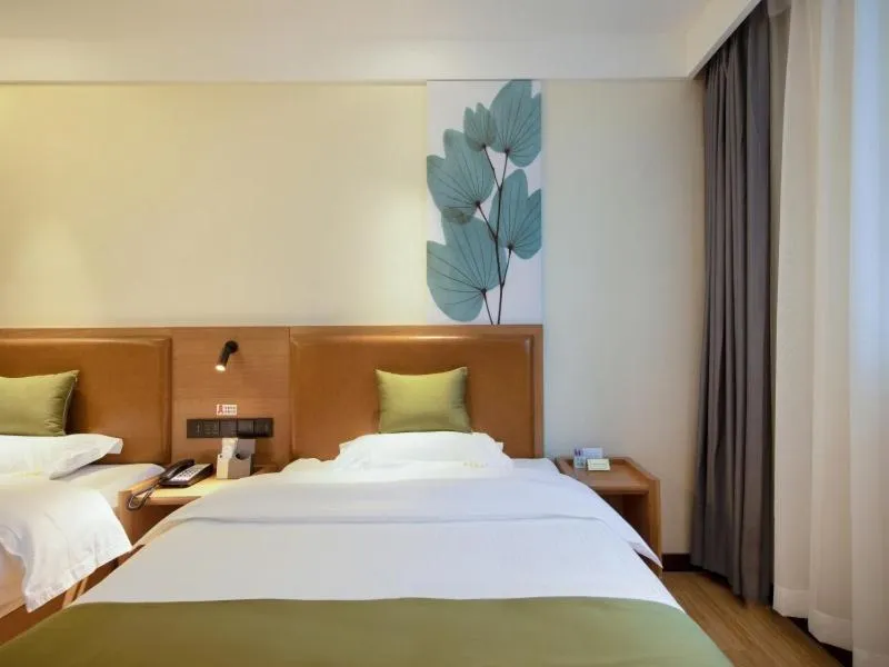 Bed in GreenTree Inn Kunming Nanping Pedestrian Street Hotel