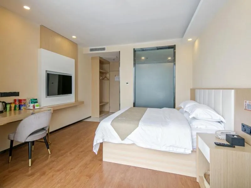 Bed in GreenTree Qindao Chengyang Zhengyang Middle Road Wanda Hotel