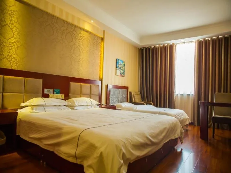 Bed in GreenTree Inn Jiayuguan Xinhua South Road Express Hotel