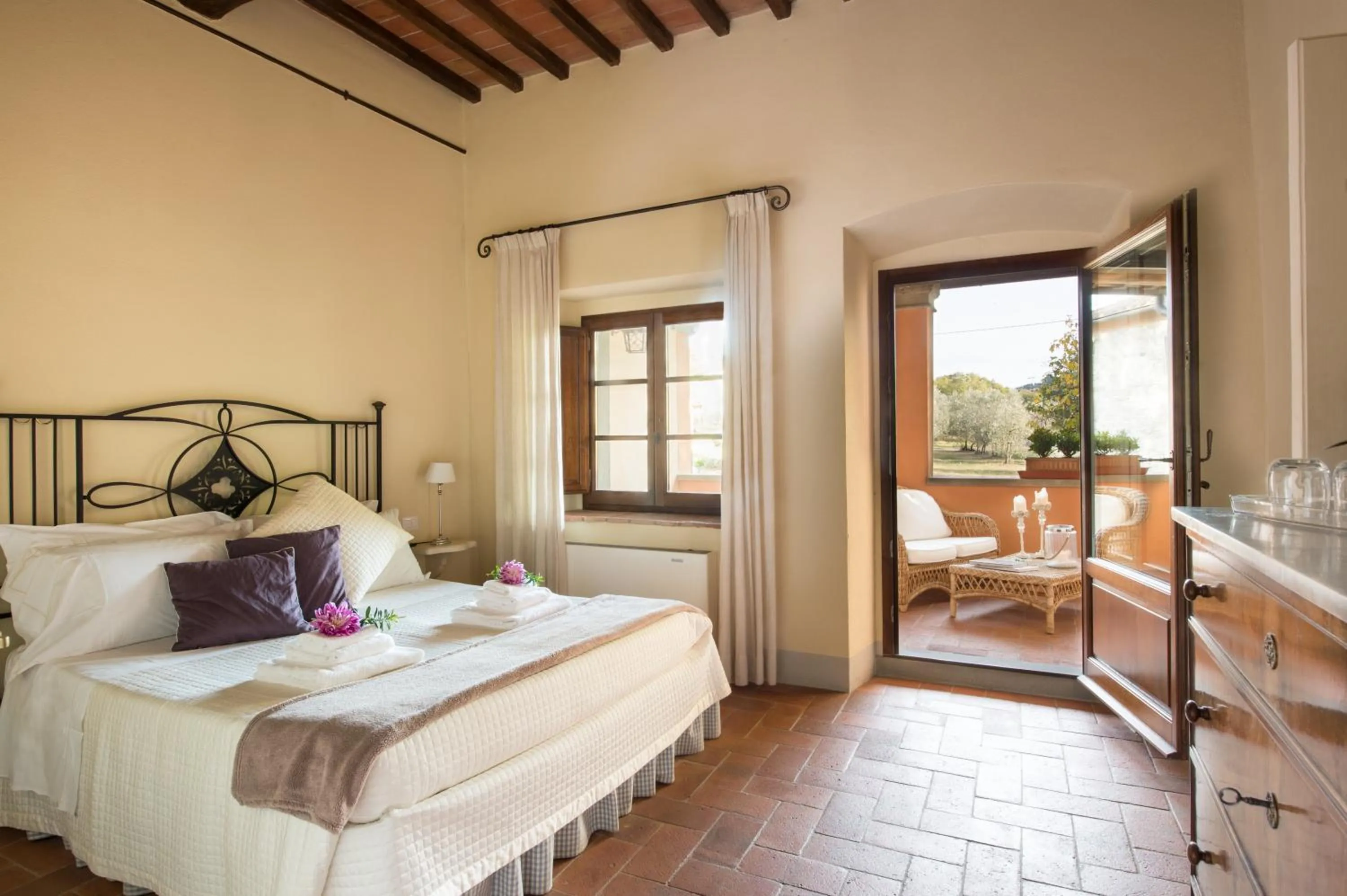 Balcony/Terrace, Bed in Borgo I Vicelli Adults Only Relais