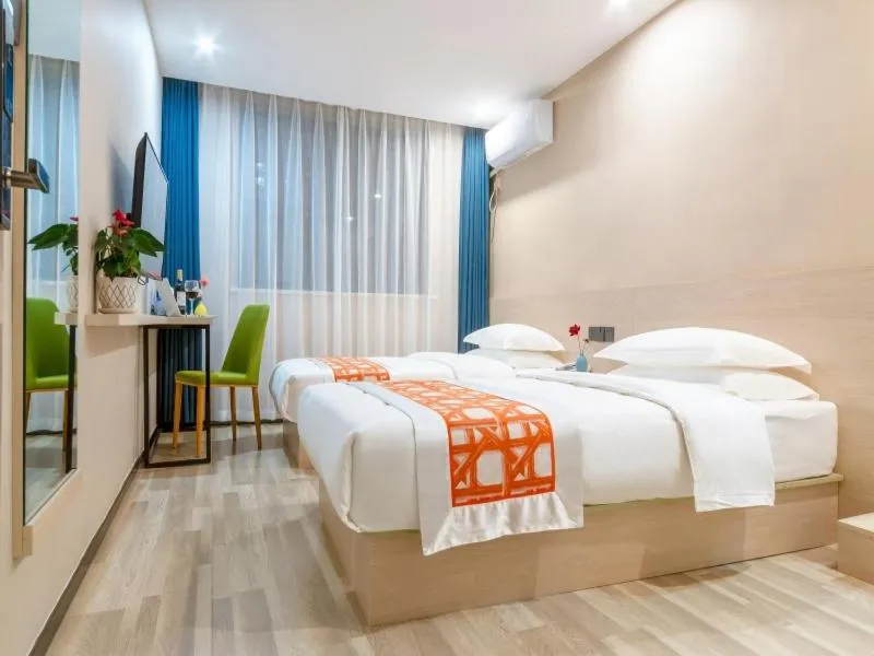 Bed in Shell Xi'an Yanta District Jixiang Village Subway Entrance Hotel