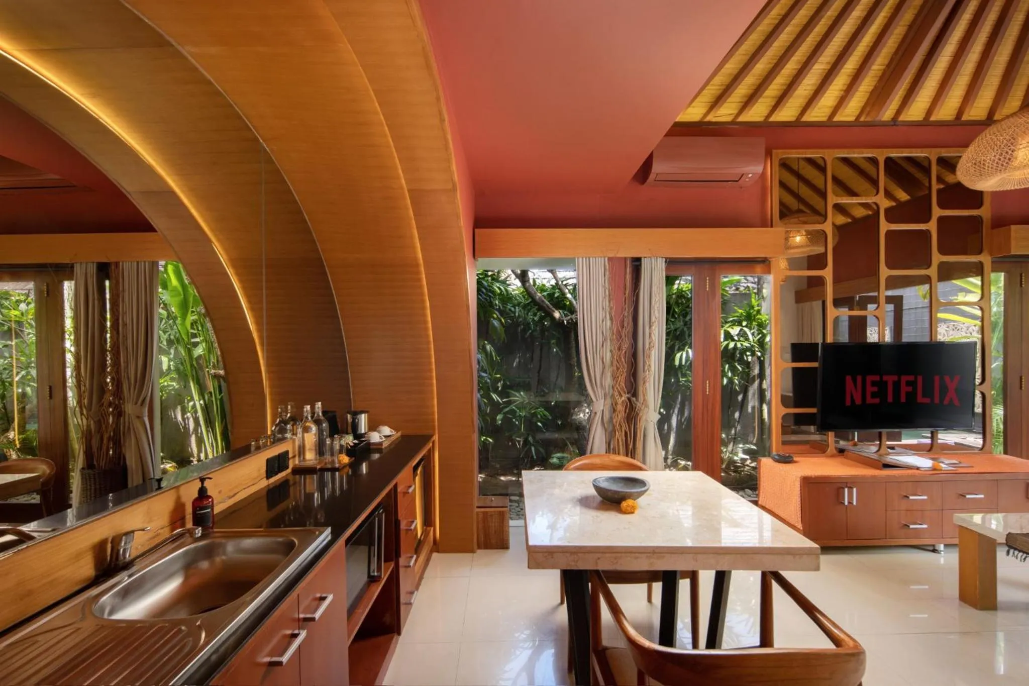 Kitchen or kitchenette in Seminyak Sanctuary Villa by Ini Vie Hospitality
