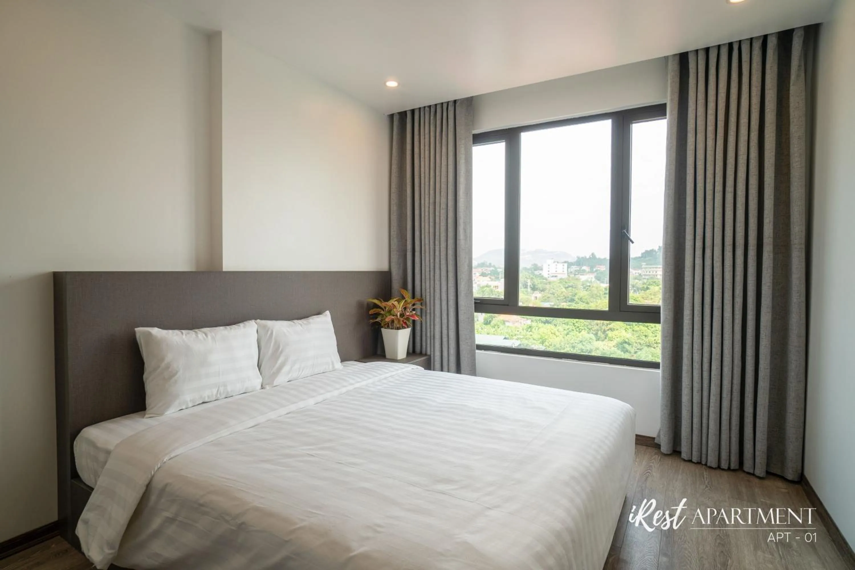 Bedroom, Bed in iRest Apartment Vinh Yen